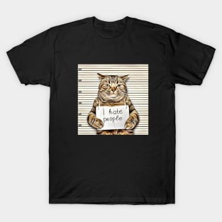 I hate people cat design T-Shirt